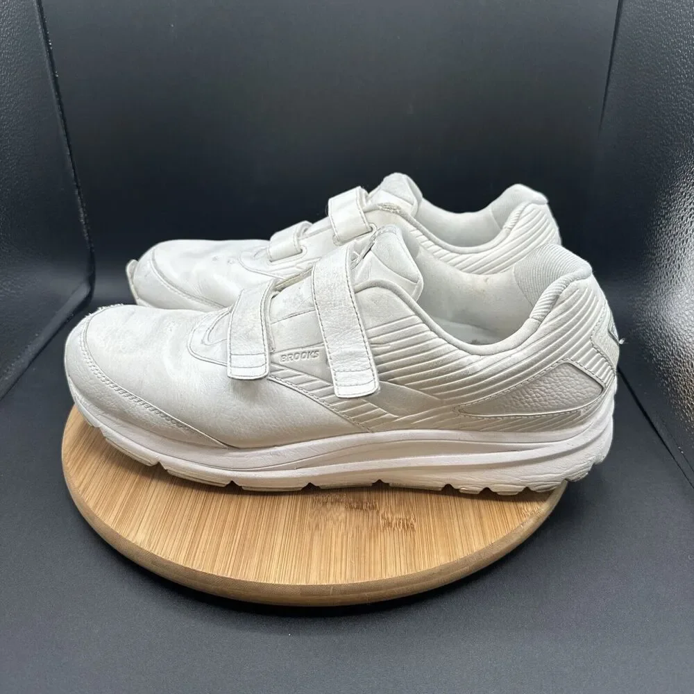 Brooks Addiction Walker 2 Mens Size 15 2E Wide Walking Shoes White Strap Sneaker